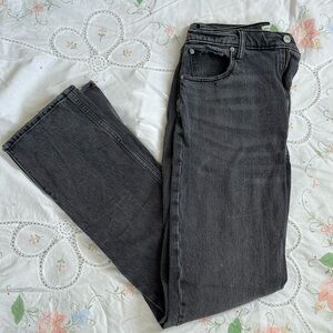 Abercrombie & Fitch curve love tall Black Straight Leg Denim